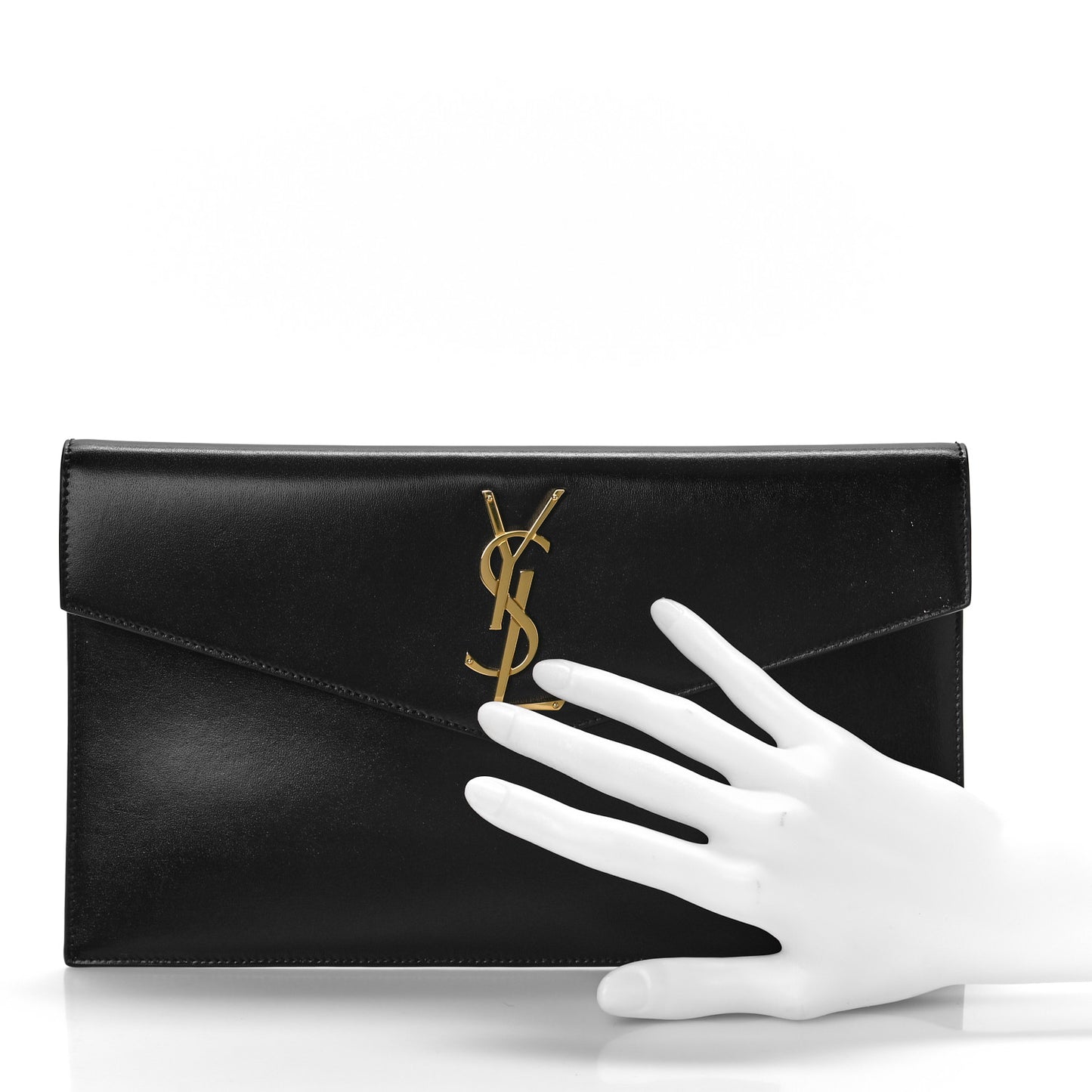 Smooth Shiny Calfskin Monogram Uptown Pouch Black
