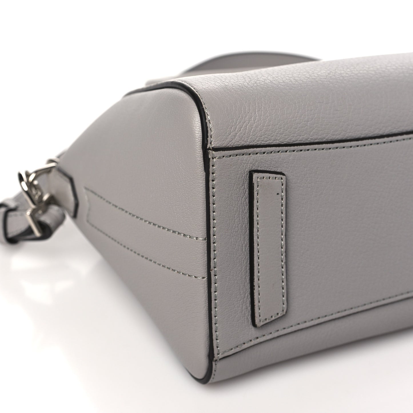 Sugar Goatskin Mini Antigona Pearl Grey