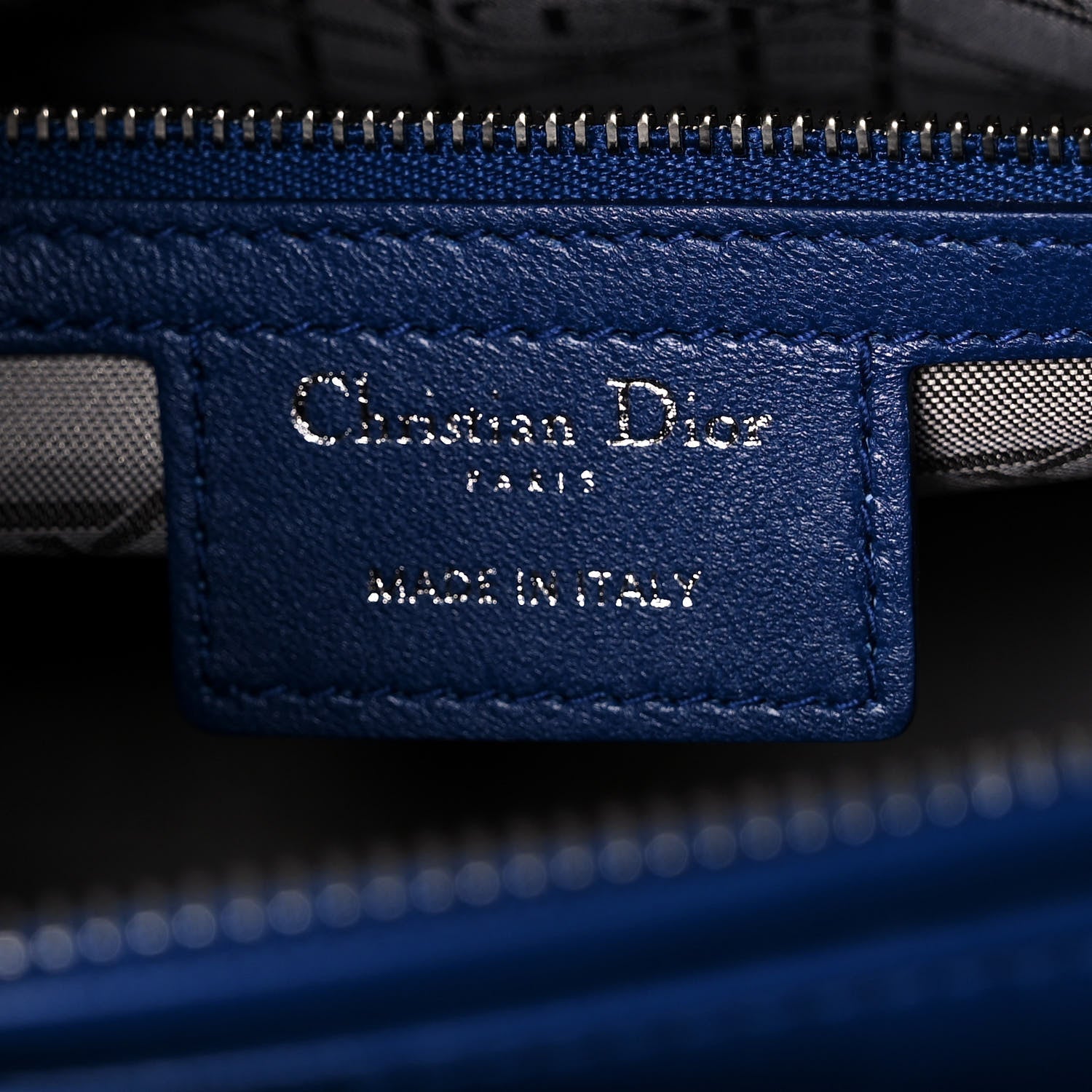 Christian Dior Lambskin Cannage Medium Lady Dior Blue 6 of 12