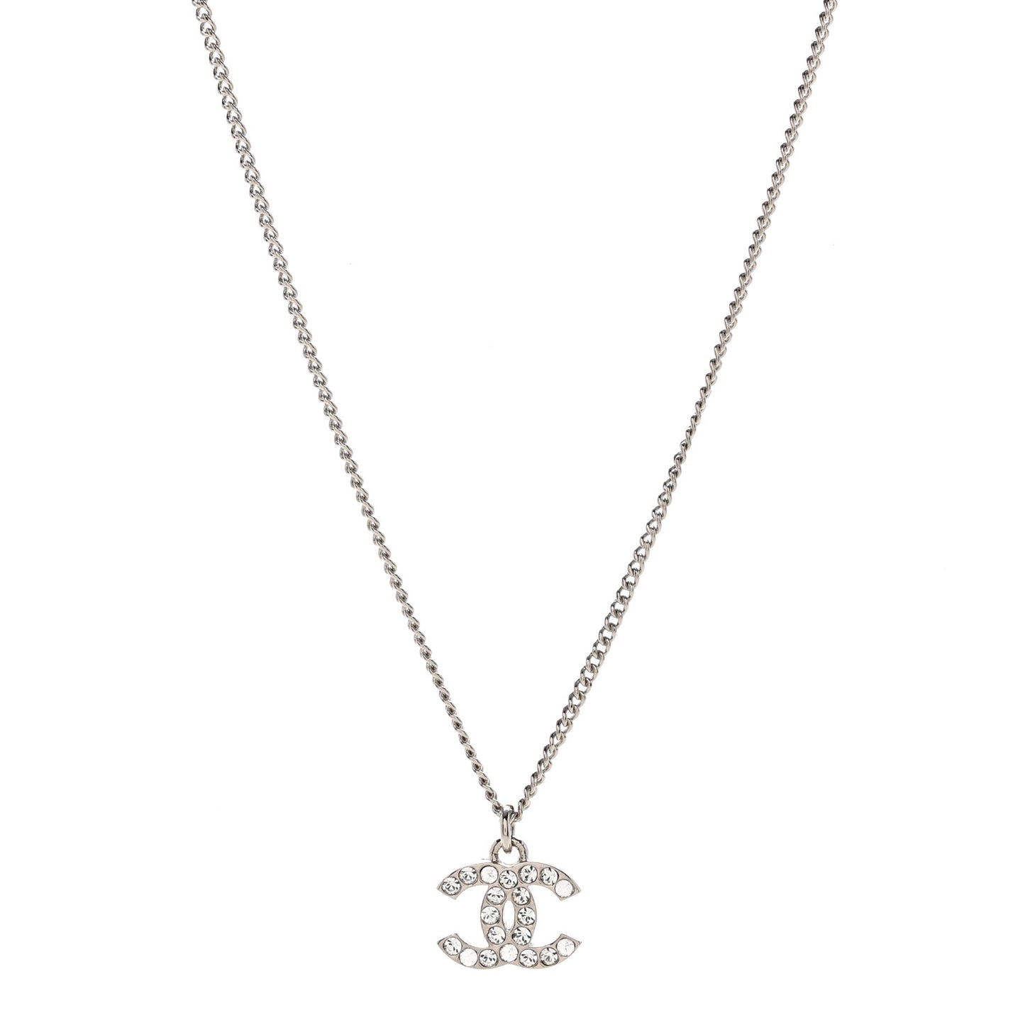 Crystal Timeless CC Necklace Silver