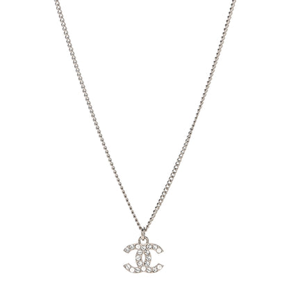 Chanel Crystal Timeless CC Necklace Silver 1 of 6