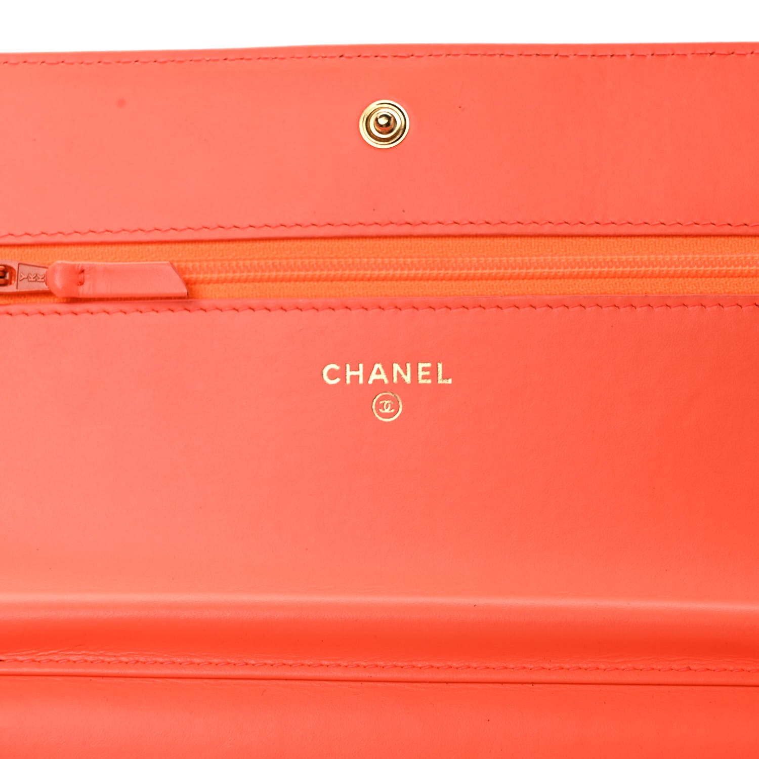 Chanel Patent Calfskin Quilted Boy Wallet On Chain WOC Orange 5 of 9