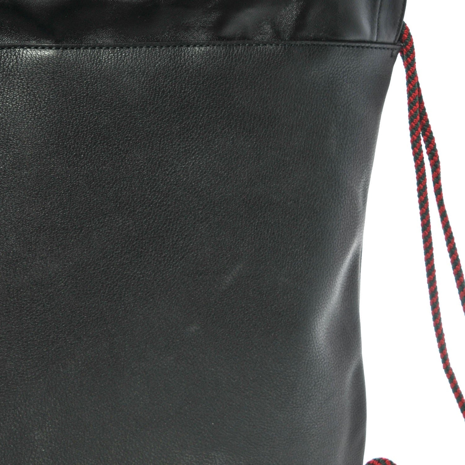 Gucci Calfskin Logo Drawstring Backpack Black 11 of 12