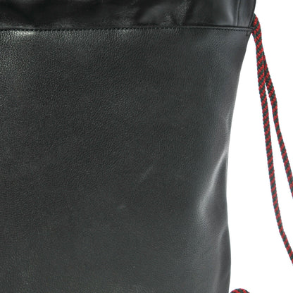 Gucci Calfskin Logo Drawstring Backpack Black 11 of 12