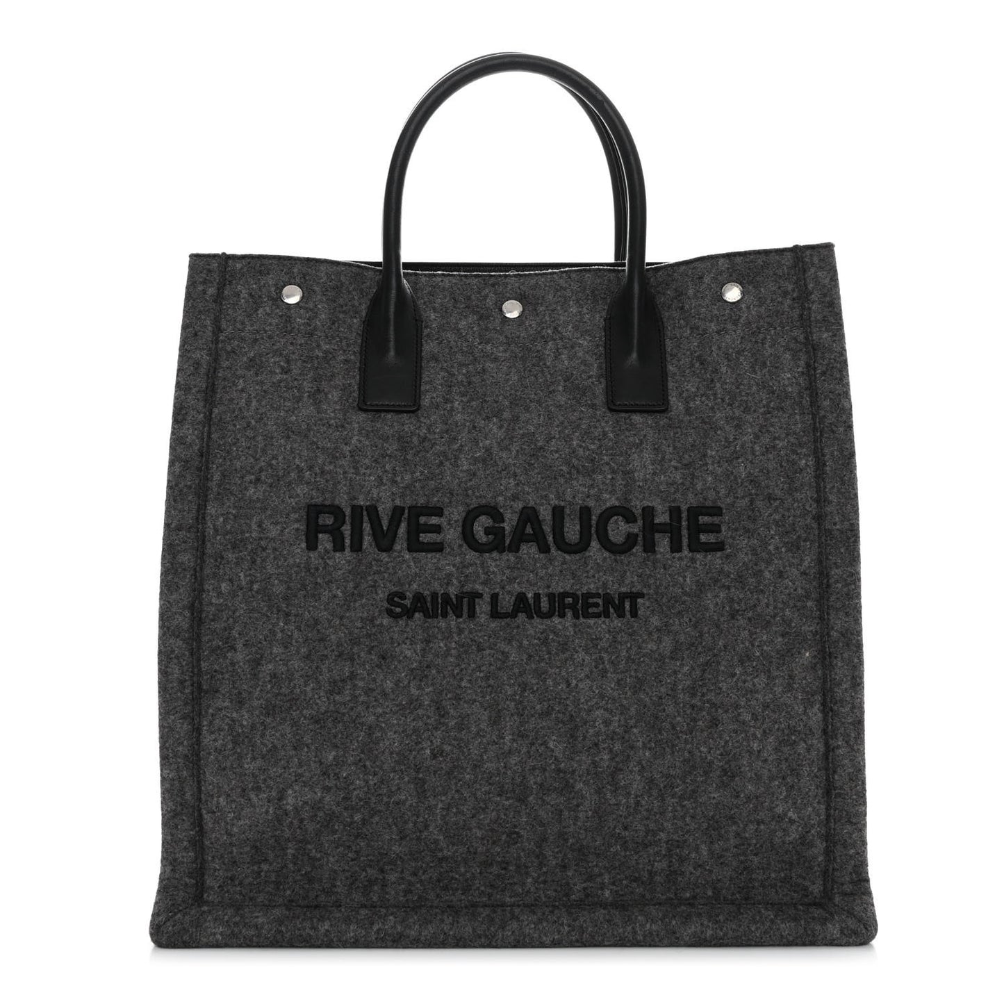 Wool Calfskin Rive Gauche North South Tote Grey