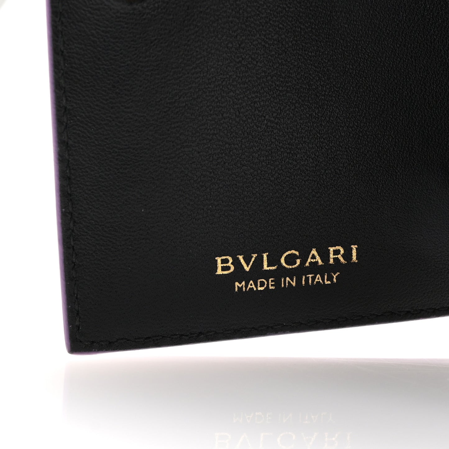 Patent Calfskin Serpenti Forever Card Case Purple
