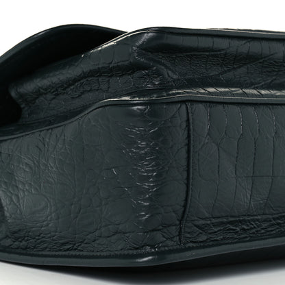 Saint Laurent Crocodile Embossed Calfskin Monogram Medium Niki Chain Satchel Algea 10 of 11