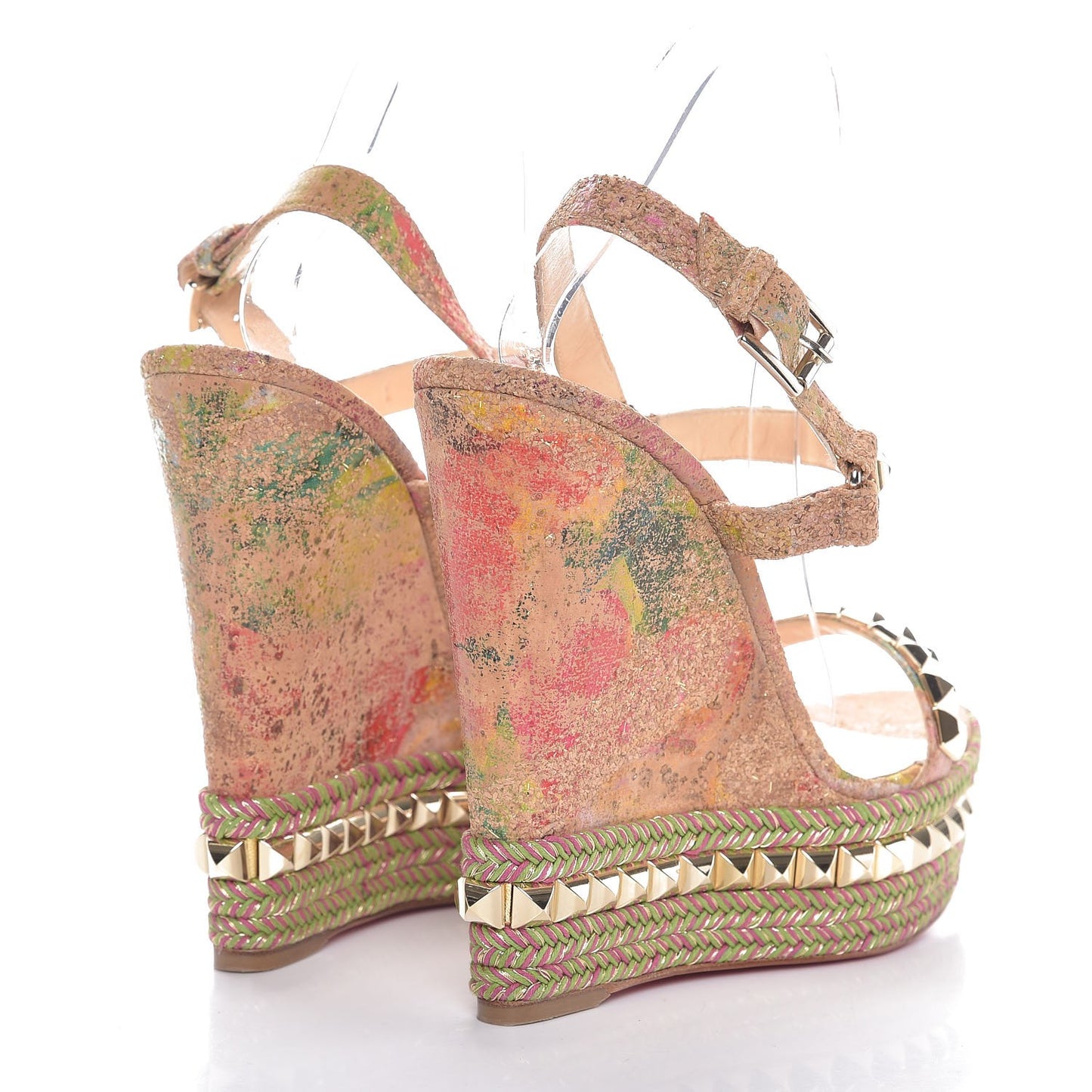 Cork Bloom Print Cataclou 140 Wedge Sandals 41 Multicolor
