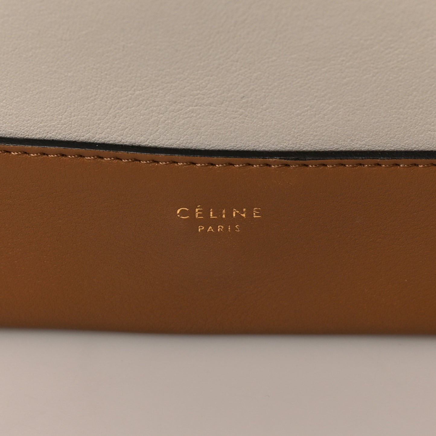 Shiny Smooth Calfskin Medium Frame Shoulder Bag Tan Optic White