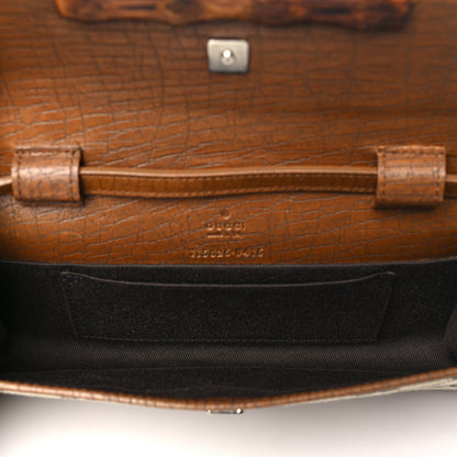 Gucci Monogram Bamboo Bar Clutch Dark Brown 5 of 10