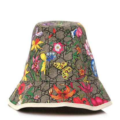 Gucci GG Supreme Monogram Flora Bucket Hat 58 White 2 of 8