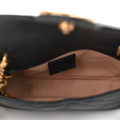 Gucci Calfskin Matelasse Super Mini GG Marmont Shoulder Bag Black 5 of 12