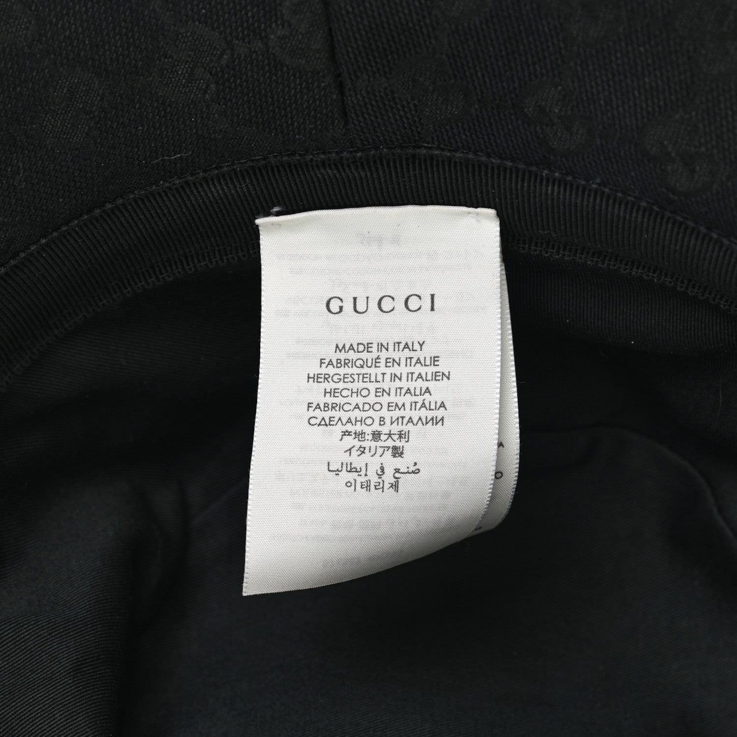 Gucci Monogram Textured Dollar Calfskin GG Jago Bucket Hat L Black 8 of 11