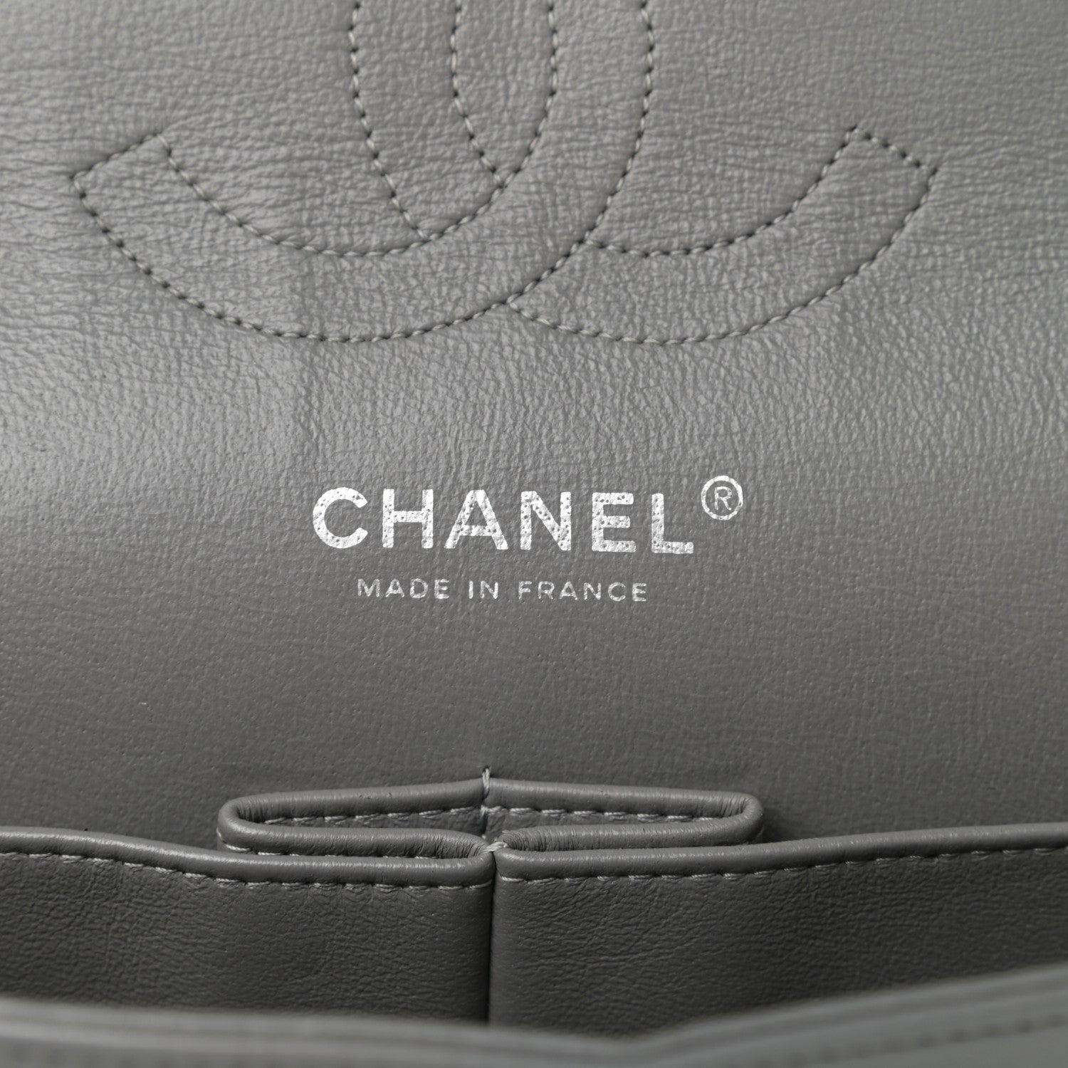 Chanel Lambskin Quilted Medium Double Flap Dark Grey 6 of 10