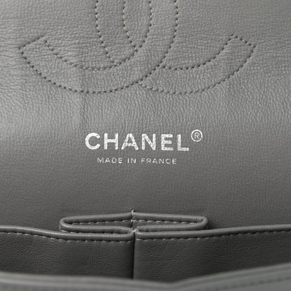 Chanel Lambskin Quilted Medium Double Flap Dark Grey 6 of 10