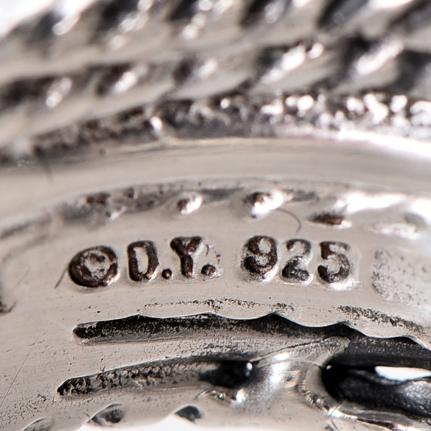 Sterling Silver Diamond 11mm Wide Crossover Cable Ring 53 6.5