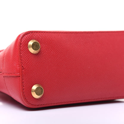 Balenciaga Grained Calfskin XXS Ville Top Handle Bag Rouge Coquelicot 6 of 22