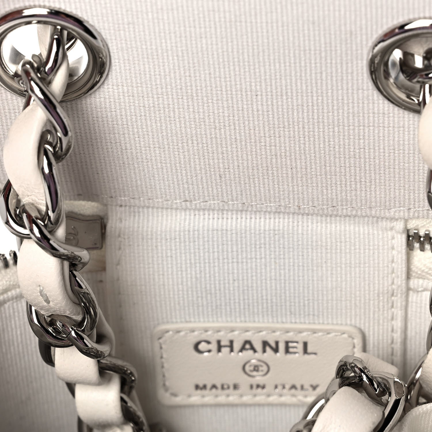 Chanel Lambskin Crochet Small Vanity Case With Chain White 11 of 12