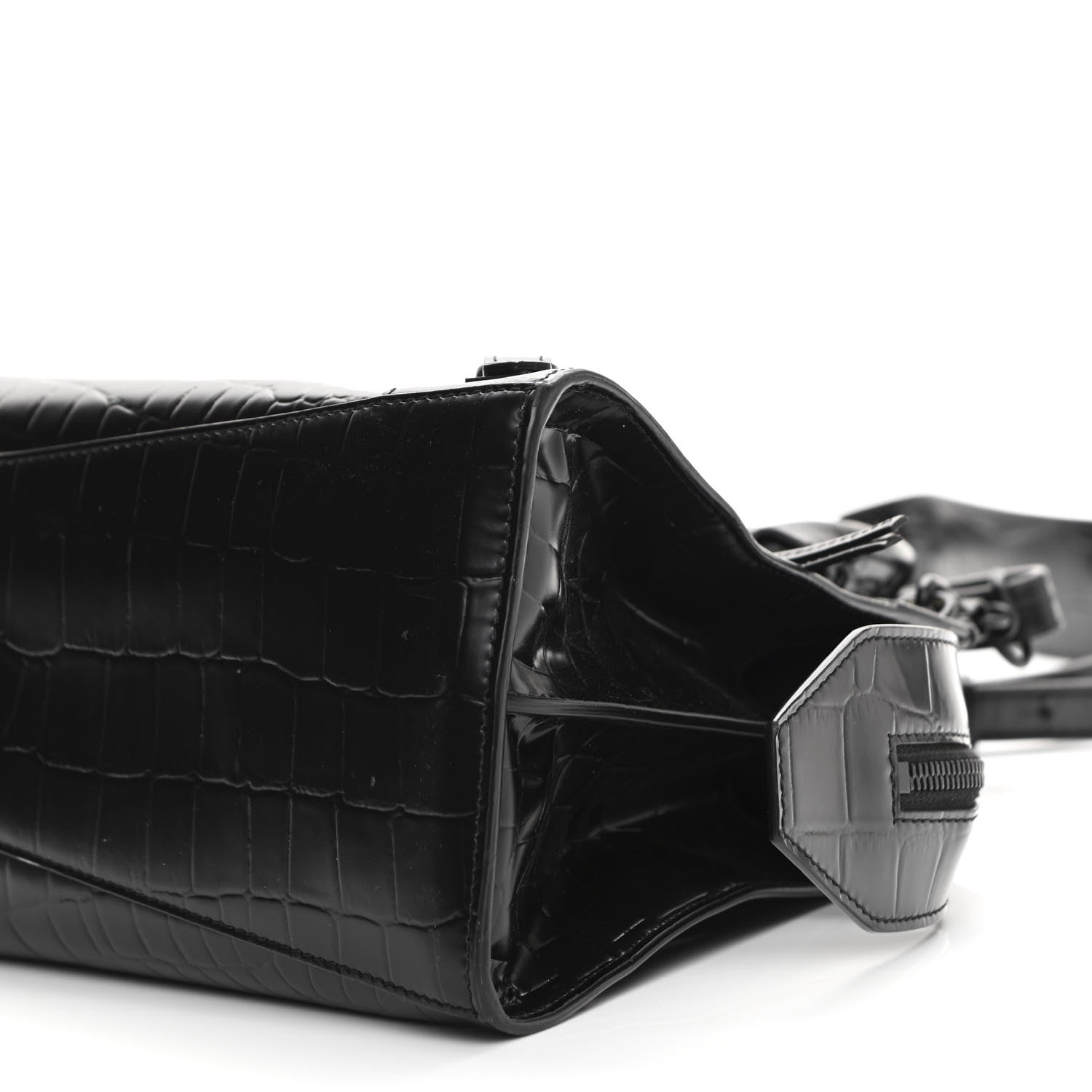 Balenciaga Semi Shiny Calfskin Crocodile Embossed Neo Classic Black Hardware S City Black 9 of 9