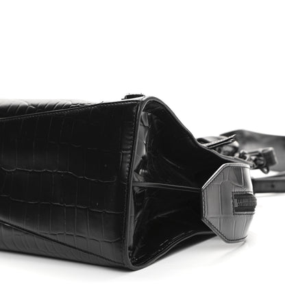 Balenciaga Semi Shiny Calfskin Crocodile Embossed Neo Classic Black Hardware S City Black 9 of 9