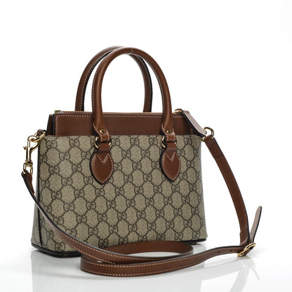 Gucci GG Supreme Monogram Mini Zip Top Tote Beige Tuscany 3 of 7
