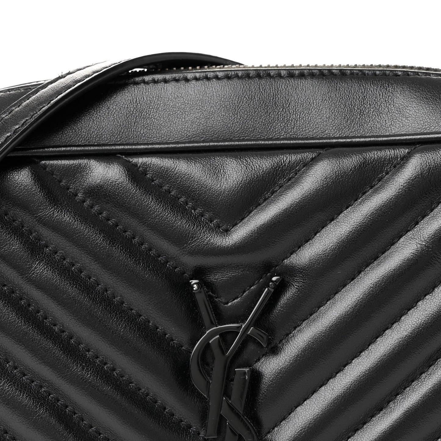 Calfskin Matelasse Monogram Monochrome Lou Camera Bag Black