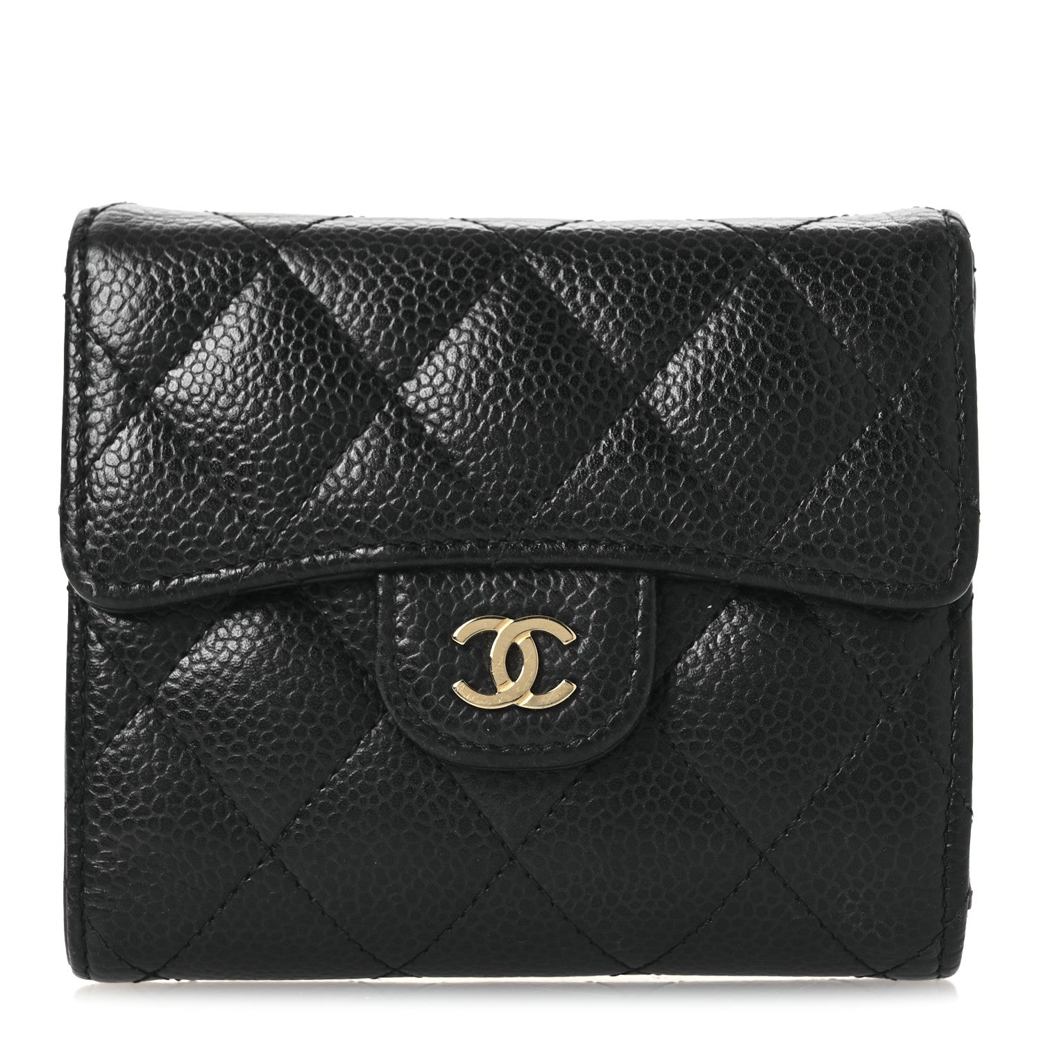 Chanel Caviar Quilted Compact Flap Wallet Black 1 of 13