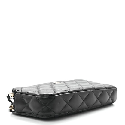 Chanel Lambskin Quilted Small Clutch With Chain Black 4 of 12