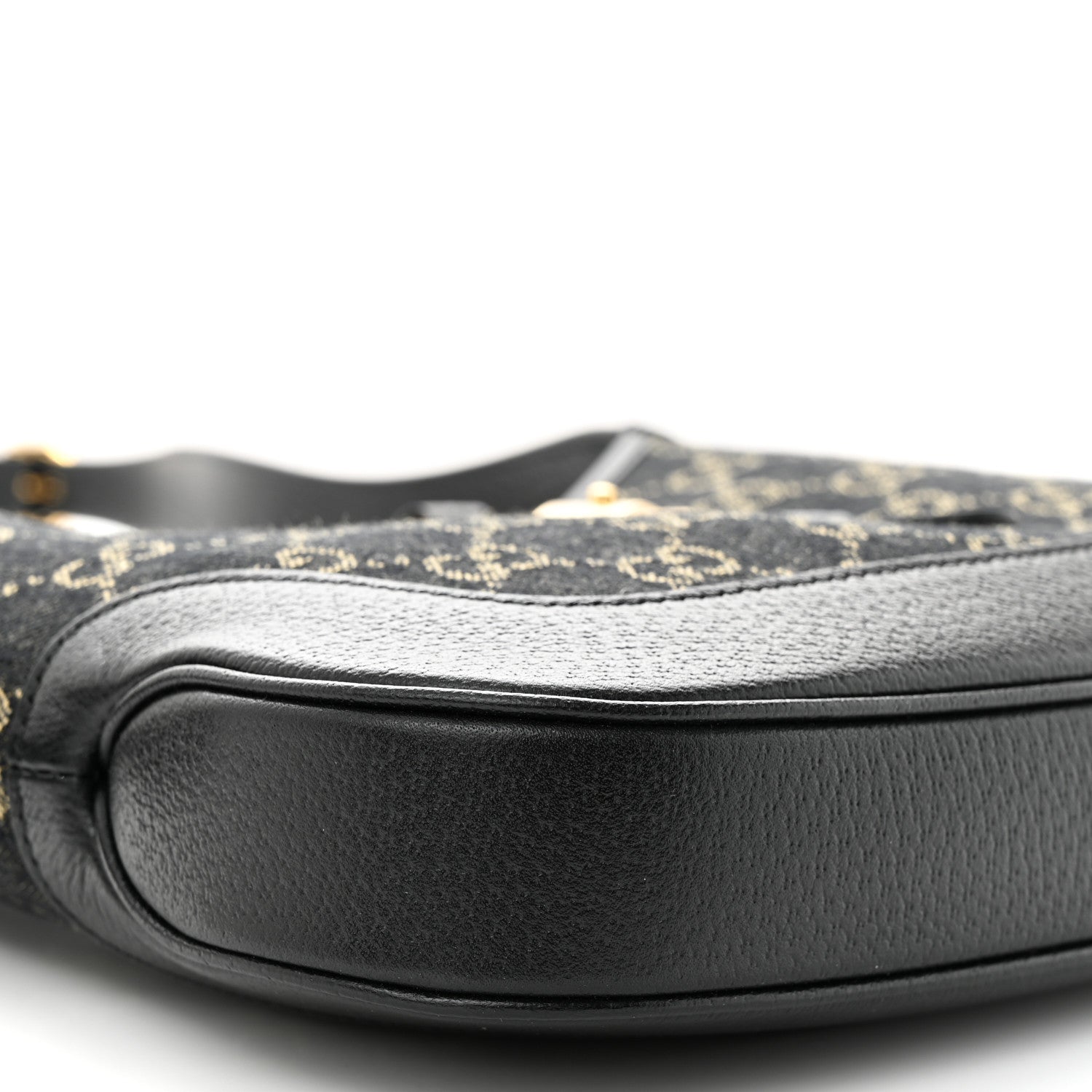 Gucci Jacquard Denim GG Monogram Small Jackie 1961 Hobo Black Ivory 9 of 10