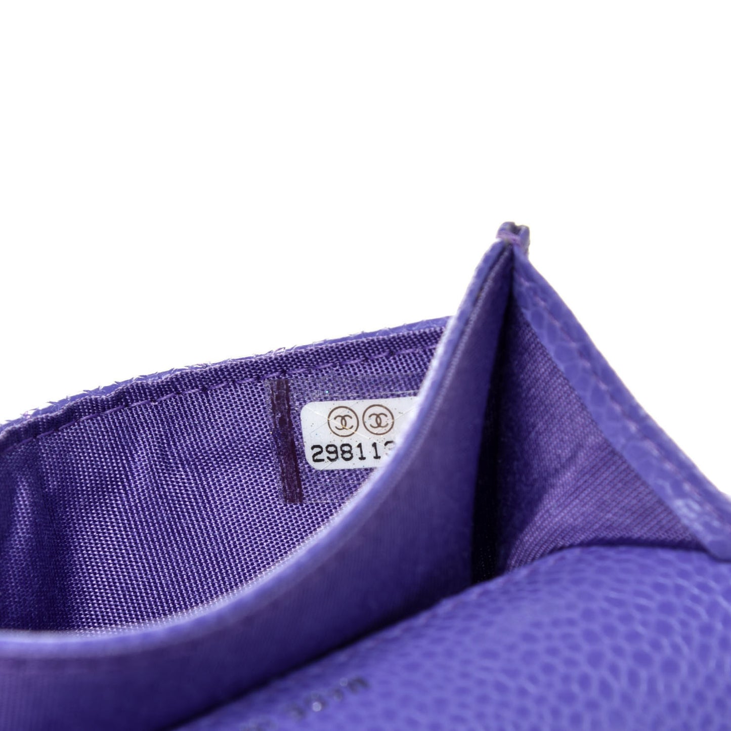 Caviar Quilted Incognito Flap Card Holder Purple