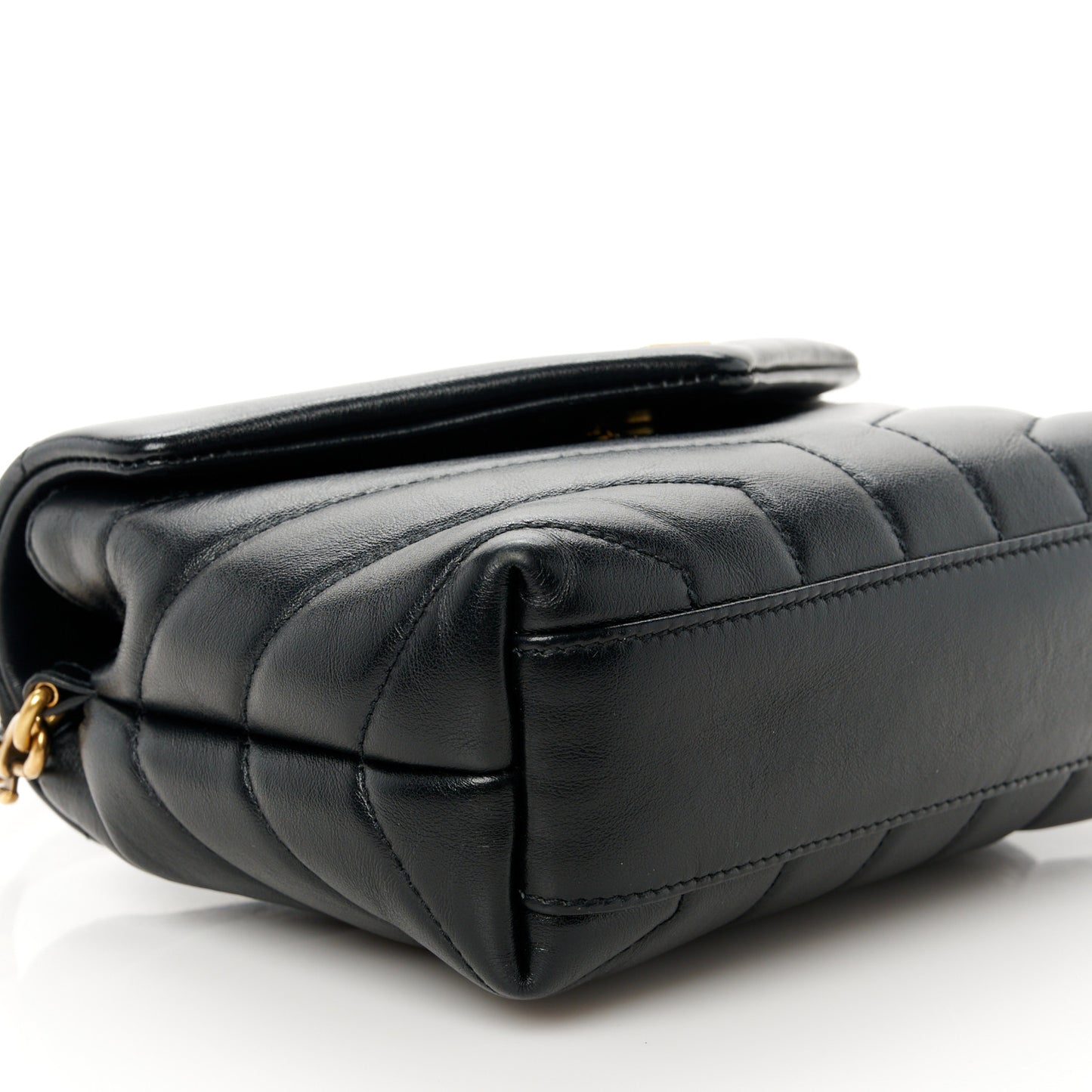 Calfskin Y Quilted Monogram Toy Loulou Crossbody Bag Black