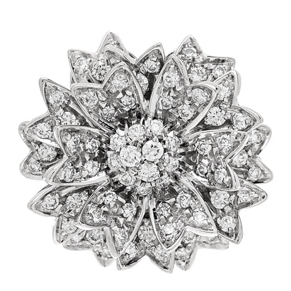 Parker & West by FASHIONPHILE 18K White Gold Diamond 1.10ctw Flower Ring 50 5.25 1 of 11