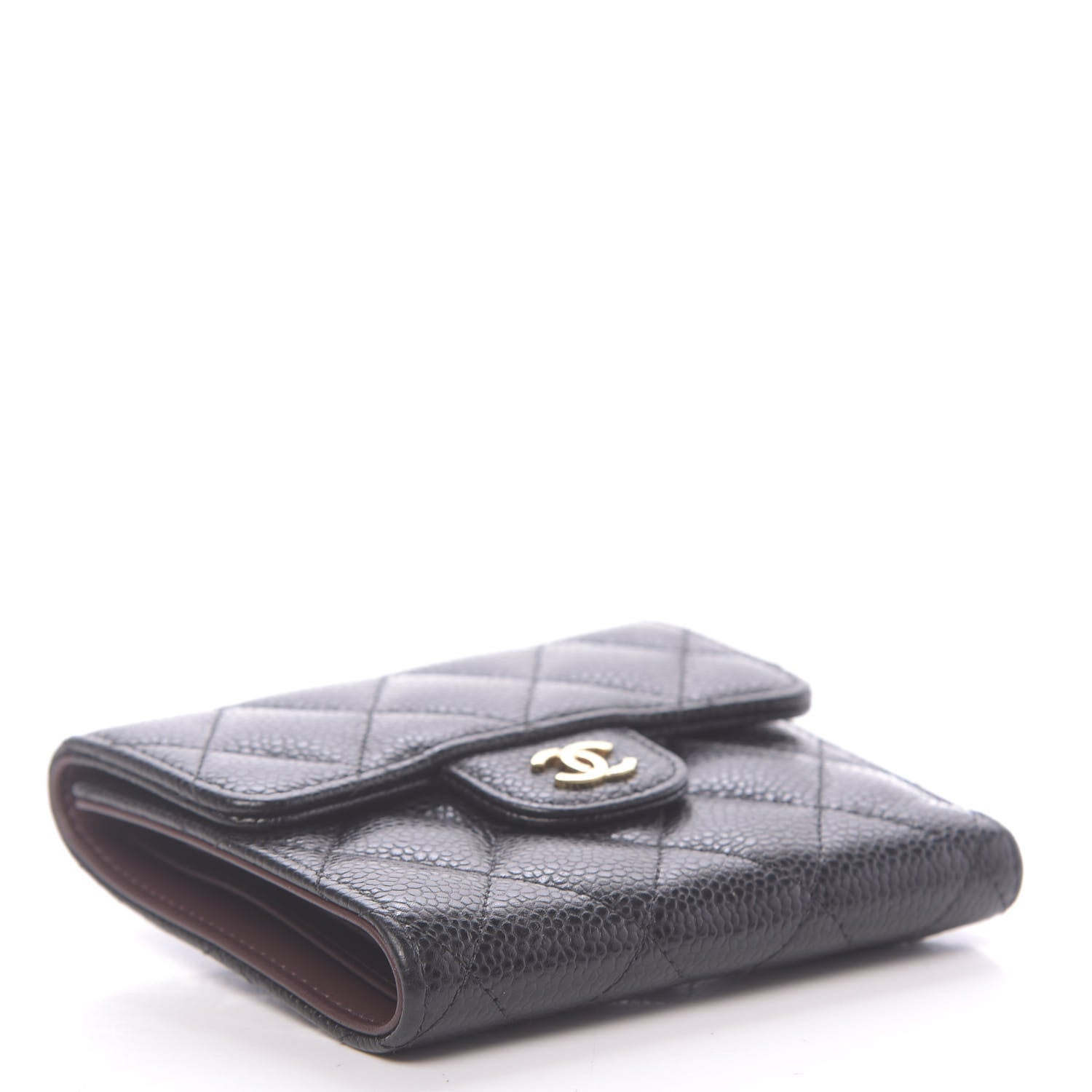 Chanel Caviar Quilted Compact Flap Wallet Black 4 of 8
