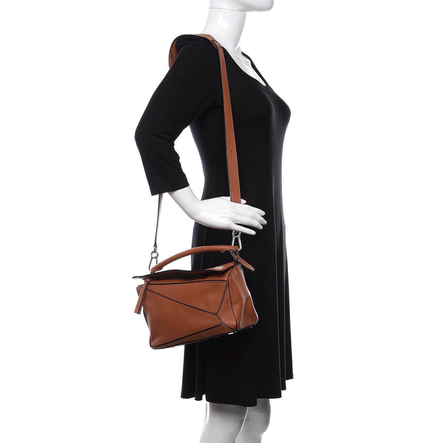 Loewe Calfskin Small Puzzle Bag Tan 2 of 9