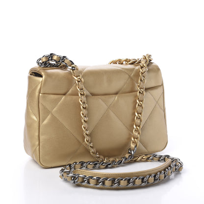Chanel Metallic Goatskin Quilted Medium 19 Flap Gold 2 of 10