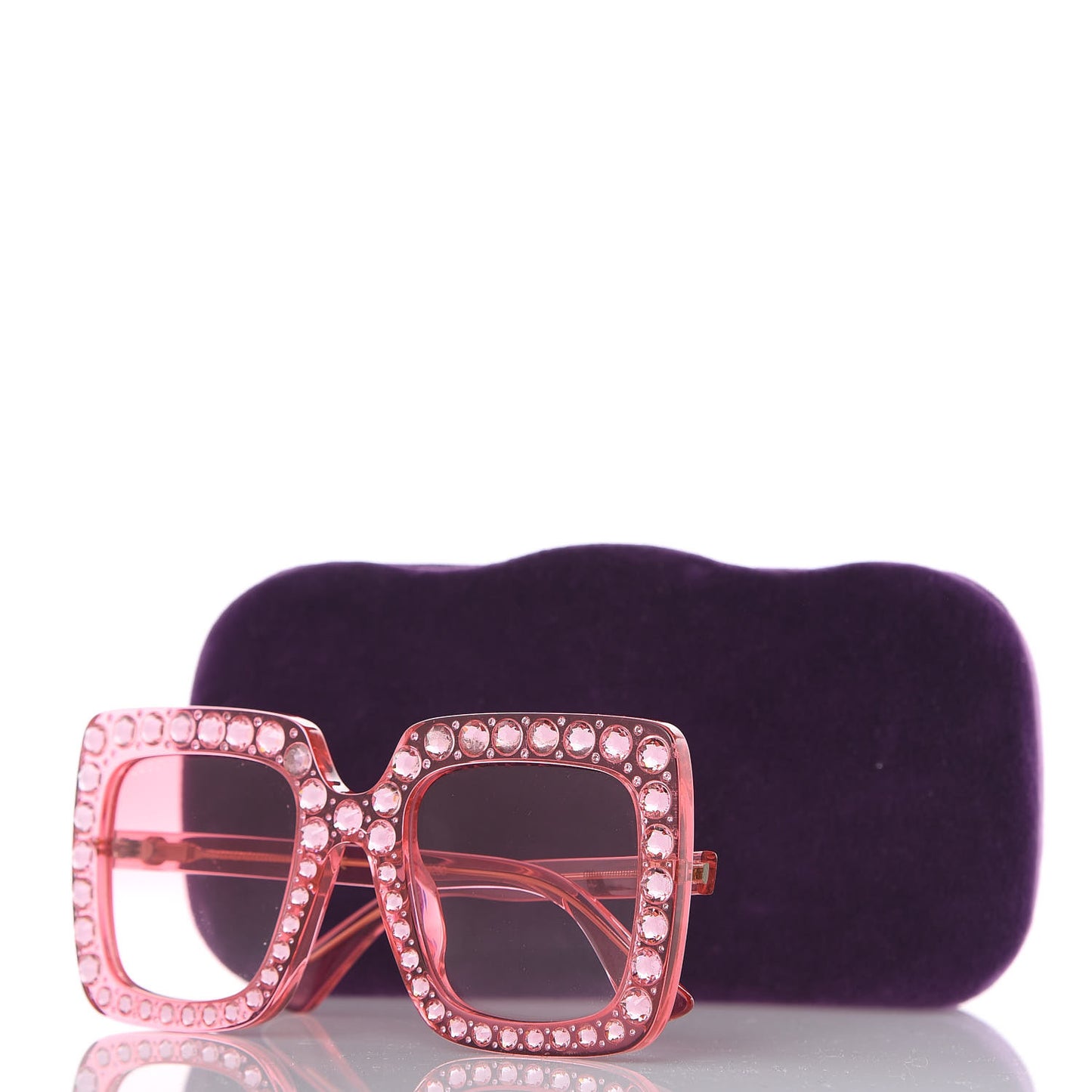Crystal Square Frame Sunglasses GG0148S Pink