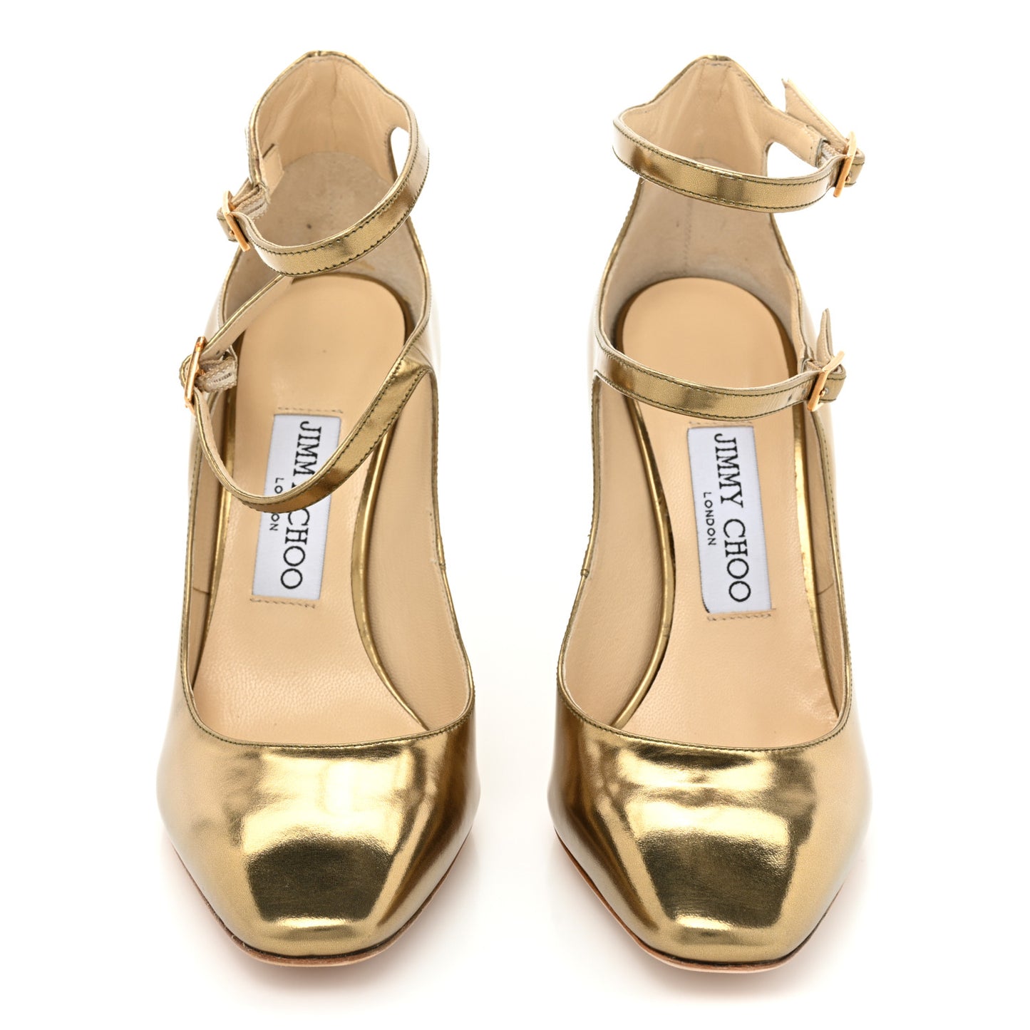 Mirror Calfskin Marlowe Pumps 36.5 Light Honey