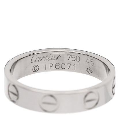 Cartier 18K White Gold 3.5mm LOVE Wedding Band Ring 45 3.25 4 of 4