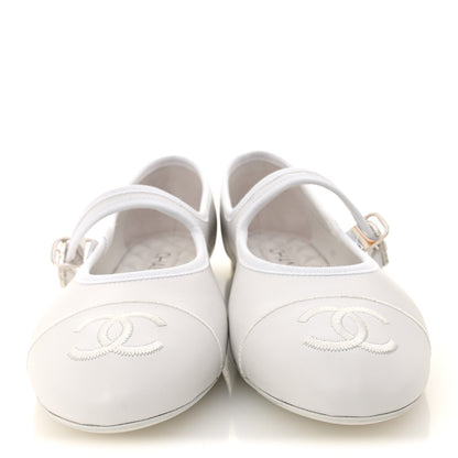 Chanel Lambskin Mary Jane Flats 39.5 White 3 of 9