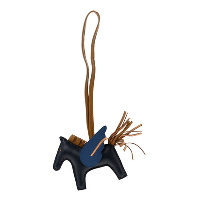 Hermes Milo Lambskin Grigri Rodeo Pegase Horse Bag Charm PM Bleu Nuit Bleu Tie Sesame 1 of 5