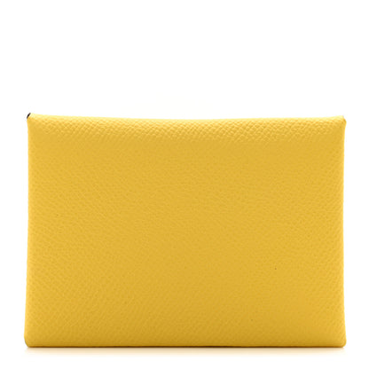 Hermes Epsom Calvi Duo Card Case Jaune De Naples 1 of 7