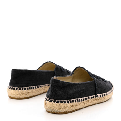 Chanel Linen CC Espadrilles 40 Black Blue 4 of 14