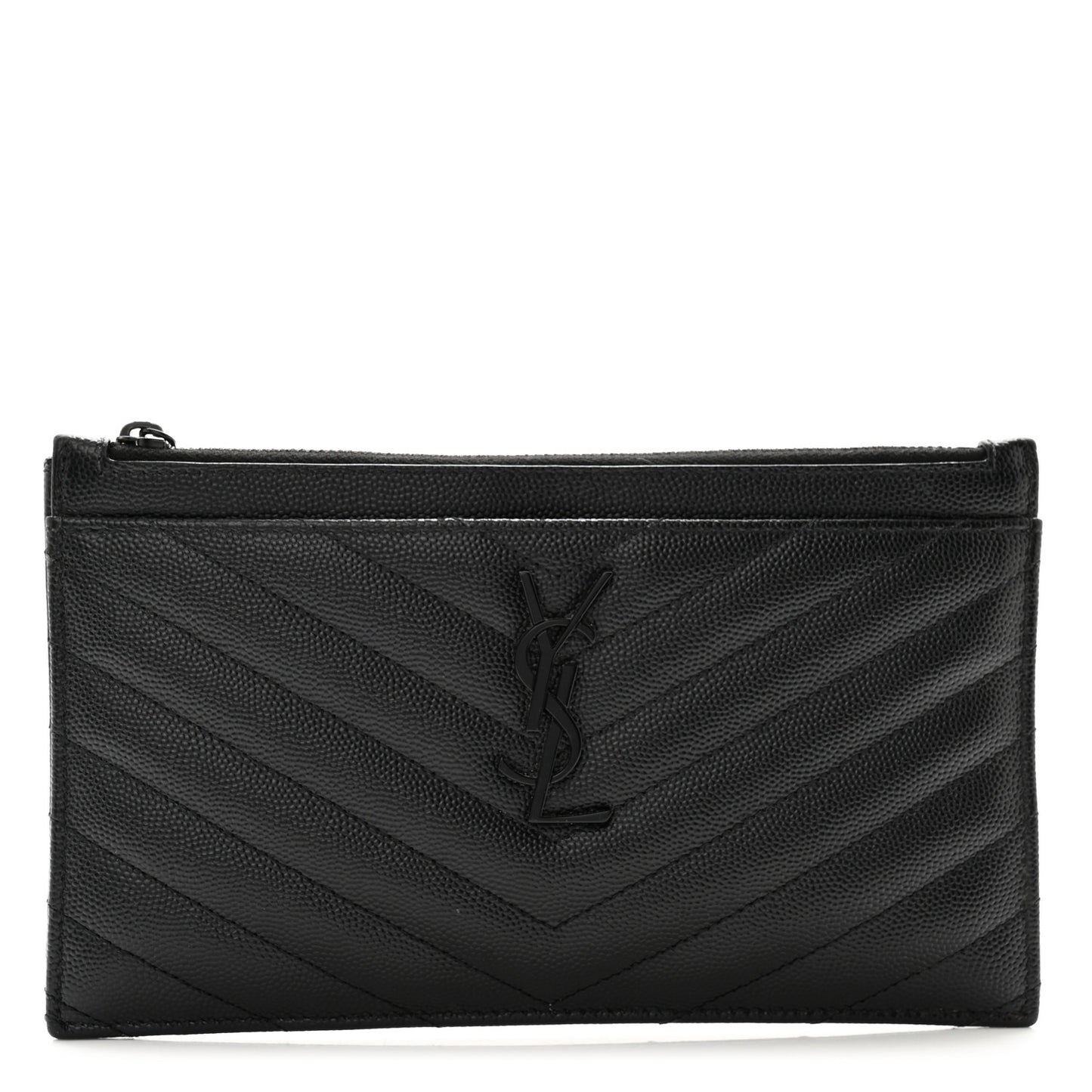 Grain De Poudre Chevron Monogram Monochrome Bill Pouch Black