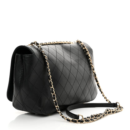 Chanel Calfskin Stitched Medium Covered CC Flap Bag Black 3 of 12