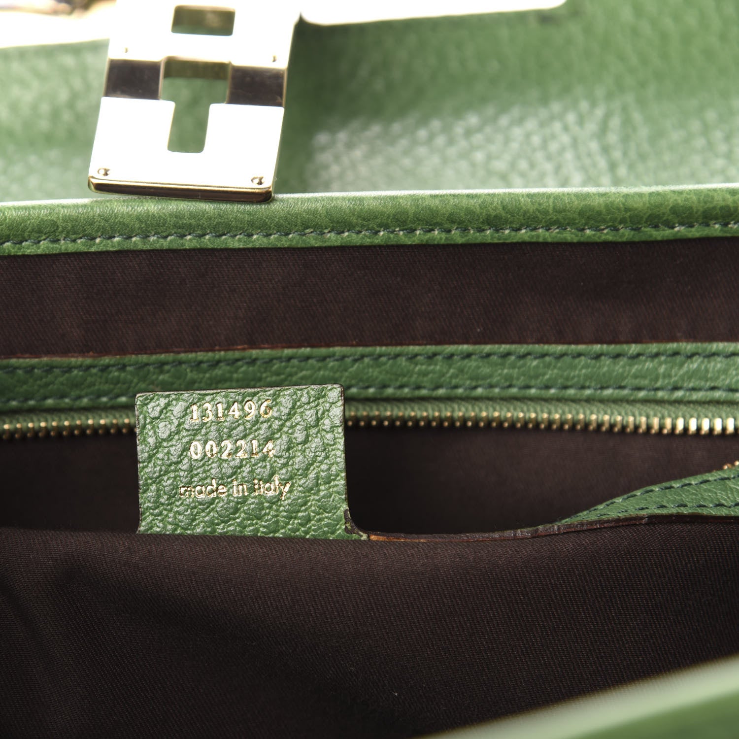 Gucci Calfskin Web Bamboo Bullet Satchel Green 7 of 13