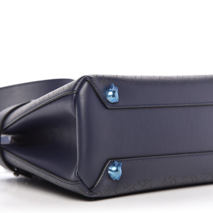 Burberry Derby Calfskin Perforated Small Banner Tote Regency Blue 6 of 10