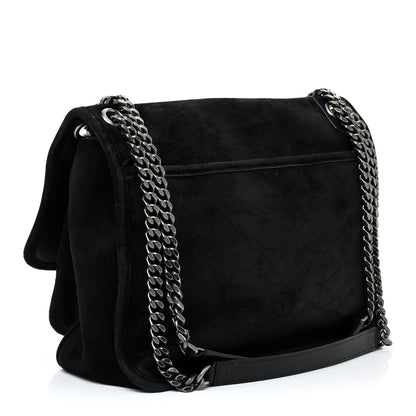 Saint Laurent Suede Monogram Medium Niki Chain Satchel Black 3 of 27