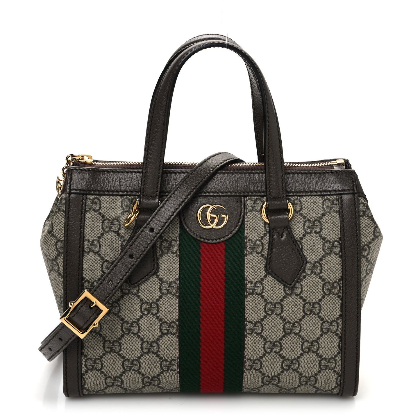GG Supreme Monogram Small Ophidia Tote Bag Brown