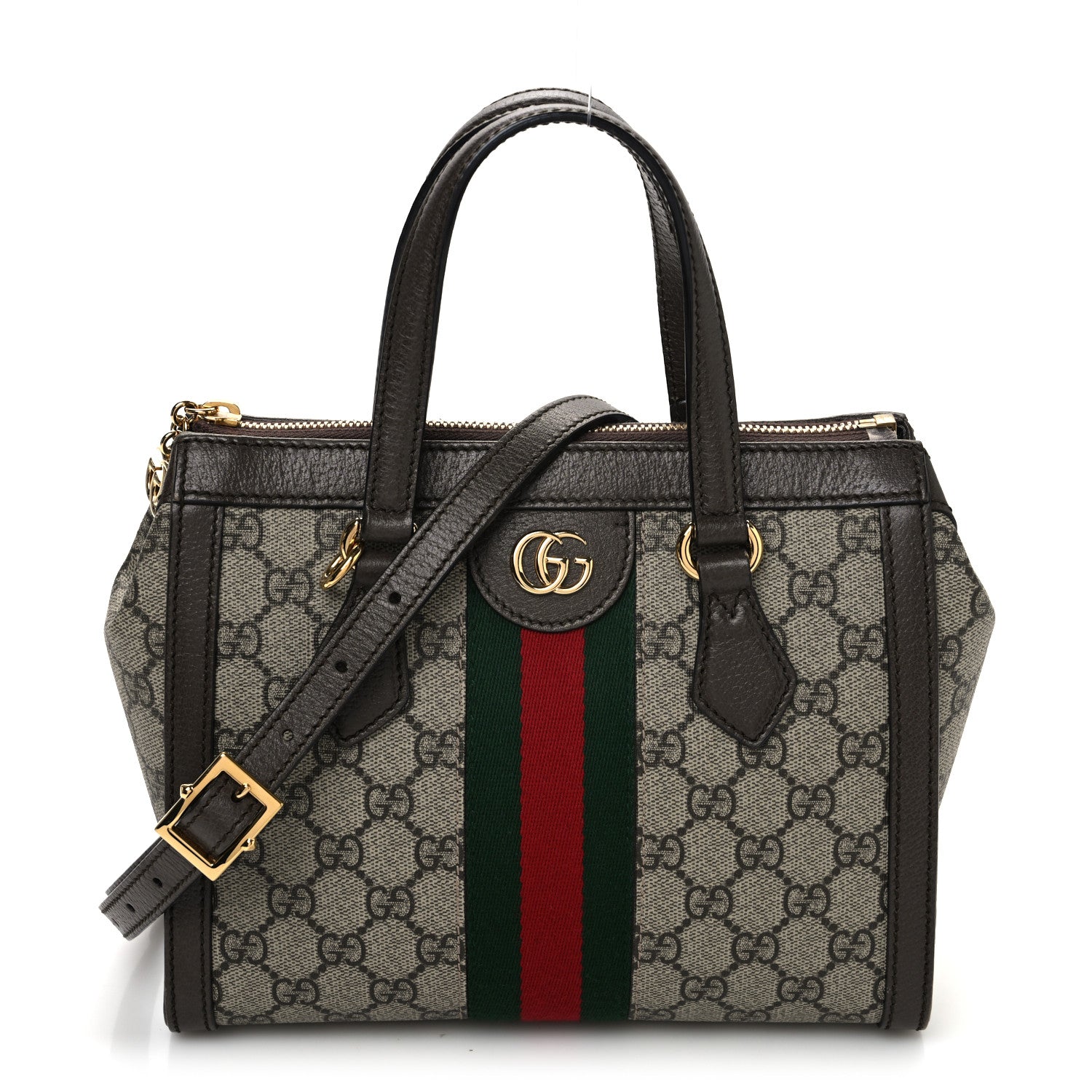 Gucci GG Supreme Monogram Small Ophidia Tote Bag Brown 1 of 10