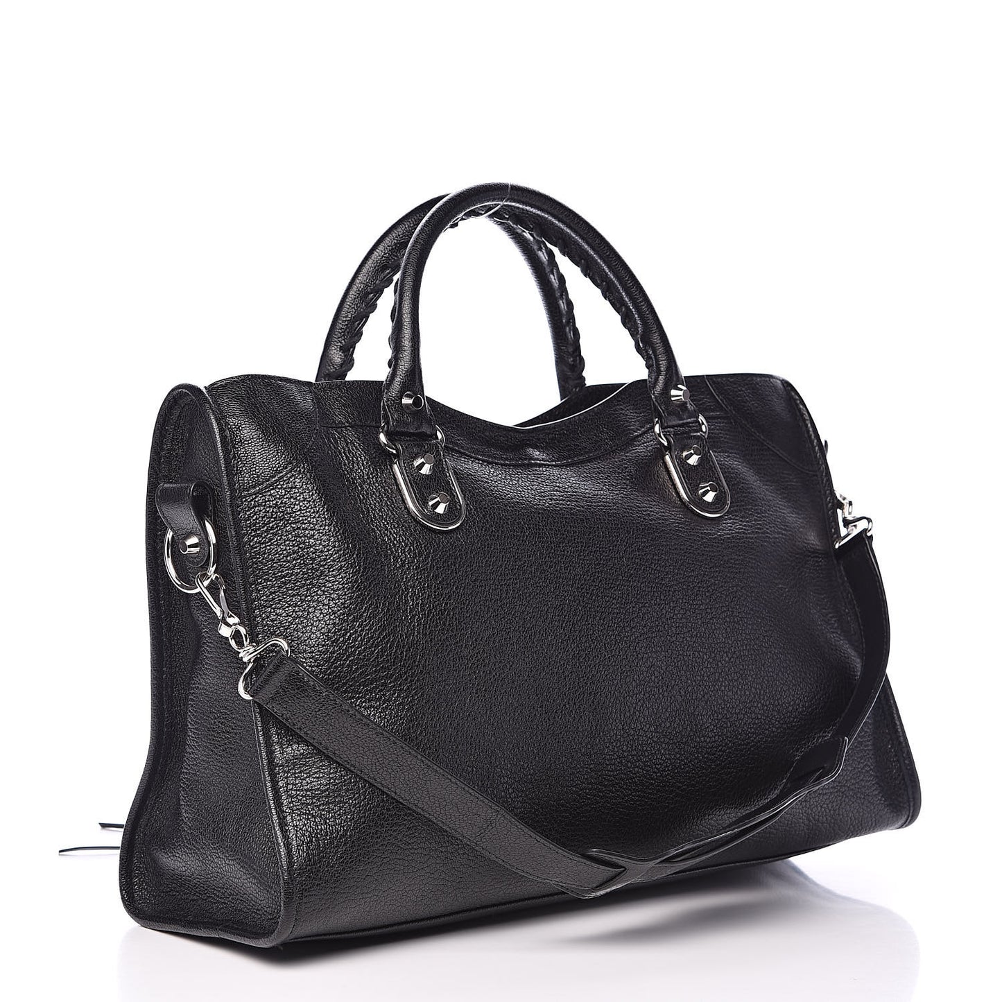 Chevre Silver Metallic Edge Hardware City Black